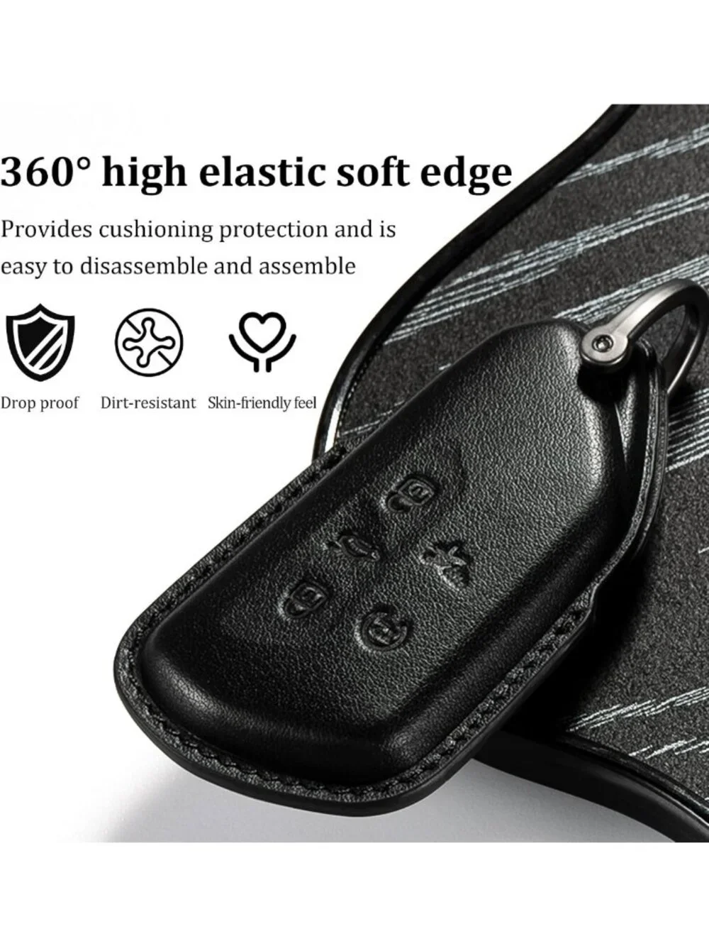 Leather Key Fob Cover for VW Atlas & Cross Sport 2024-2026 | 5 Button Case